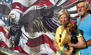 Patriotic banner donated to Tharptown VFD