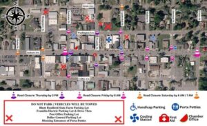 What streets and avenues will be closed during the Watermelon Festival?